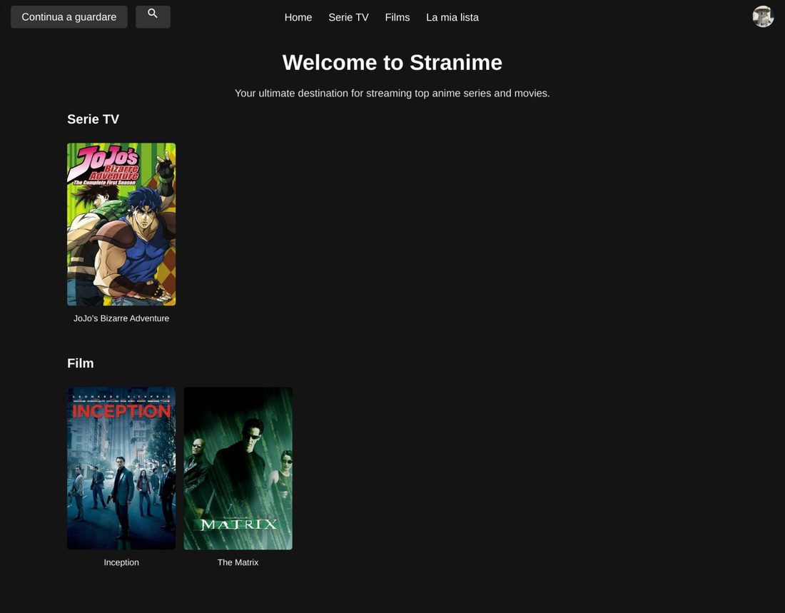 Stranime home